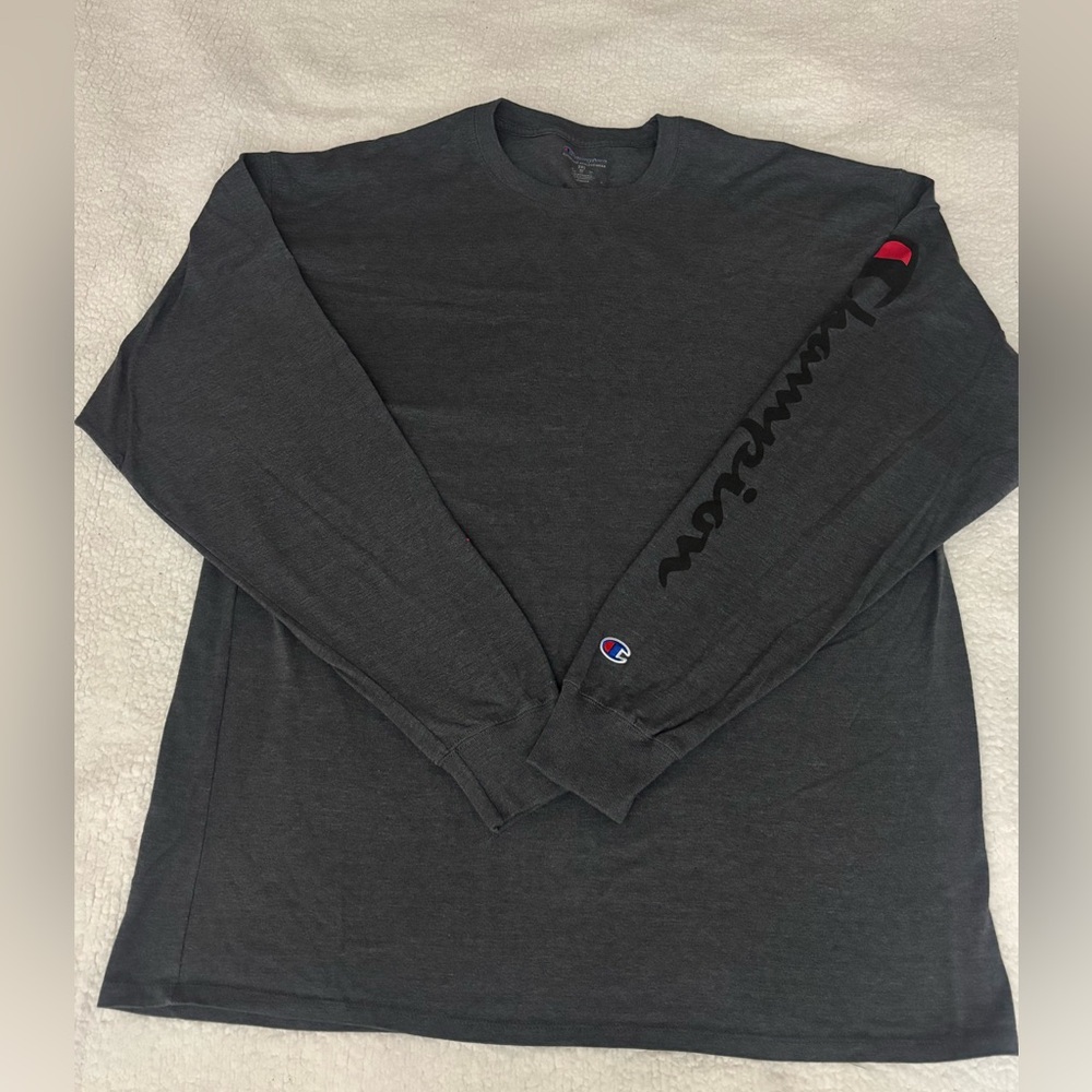 Champion Men's Charcoal Long‎ Sleeve Tee